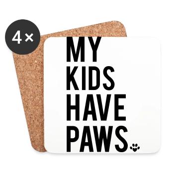 Paws - Coasters (set of 4) - white - Front