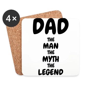 Dad - Daddy - Father's Day - Baby - Birth - Humor - Coasters (set of 4) - white - Front
