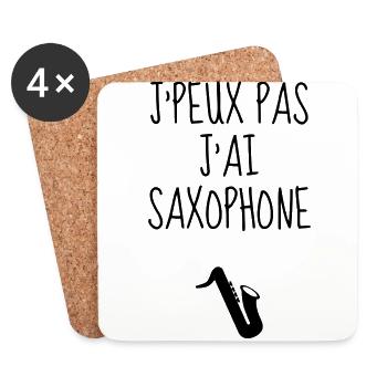 Saxophone - Saxophonist - Music - Musik - Saxophon - Coasters (set of 4) - white - Front