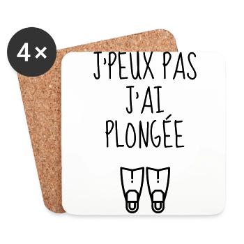 Scuba Diving Diver Plongée Sous-Marine Tauchen - Coasters (set of 4) - white - Front