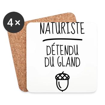 Naturisme / Naturiste / Nudisme / Nudiste - Dessous de verre (lot de 4) - blanc - Devant