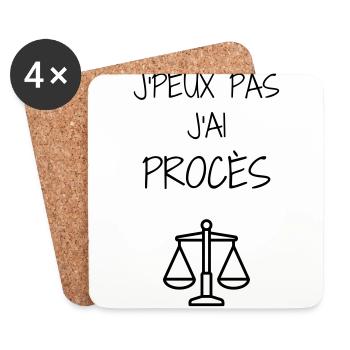 avocat / avocate / justice / loi - Dessous de verre (lot de 4) - blanc - Devant