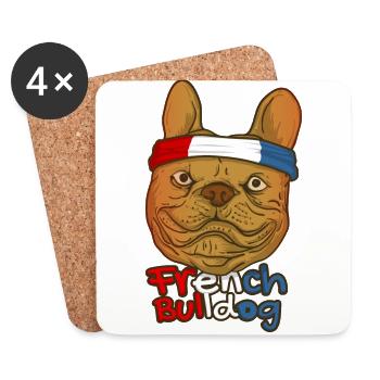 french bulldog - Coasters (set of 4) - white - Front