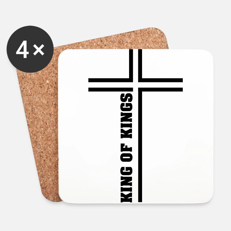 King of Kings -black- - Untersetzer (4er-Set) - Weiß