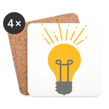 Light bulb - Coasters (set of 4) - white - Front