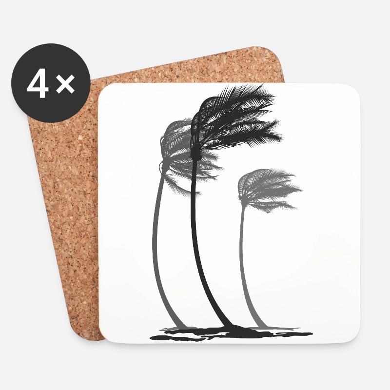 Palms in the wind - Untersetzer (4er-Set) - Weiß