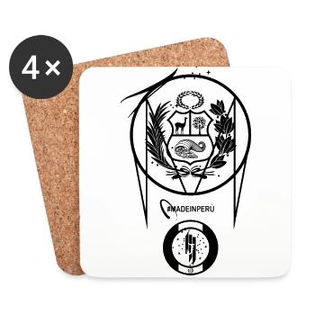 Armoiries du Pérou - Dessous de verre (lot de 4) - blanc - Devant