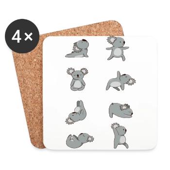 Yoga Koalas - Untersetzer (4er-Set) - Weiß - Vorne