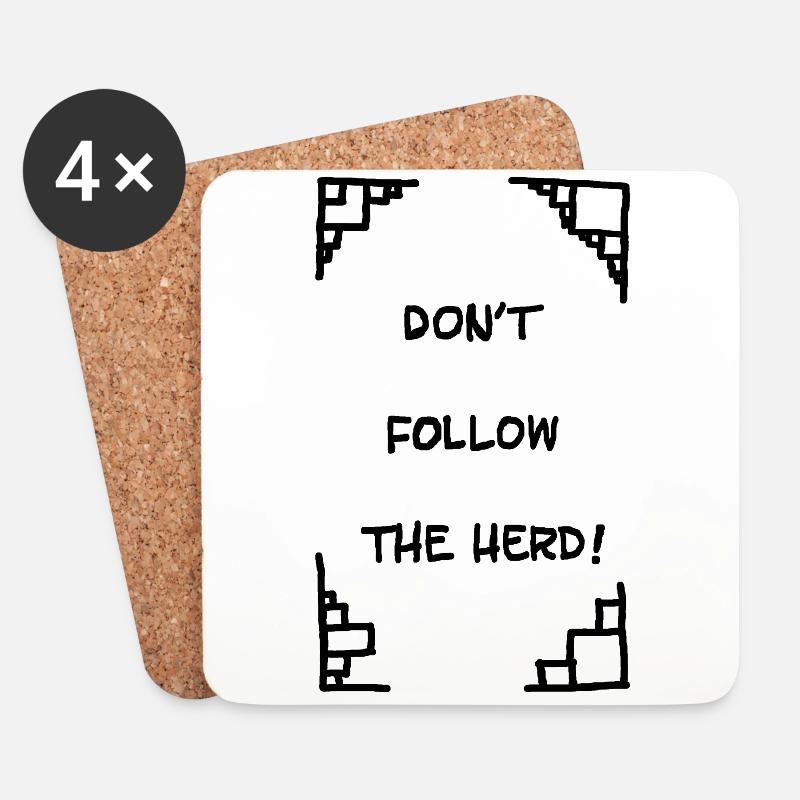 Don't follow the herd - Untersetzer (4er-Set) - Weiß