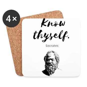 " Know thyself " Socrates - Dessous de verre (lot de 4) - blanc - Devant