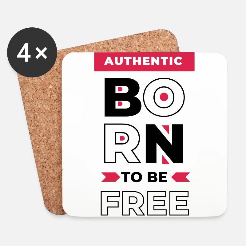 Born to be free - Untersetzer (4er-Set) - Weiß