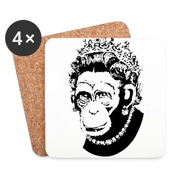 Reine des singes - Dessous de verre (lot de 4) - blanc - Devant