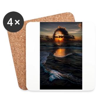 Mona Lisa painting as reviewed by Nature - Coasters (set of 4) - white - Front