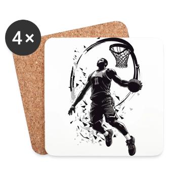 Basketball Dunking Aesthetic Streetwear Design - Coasters (set of 4) - white - Front