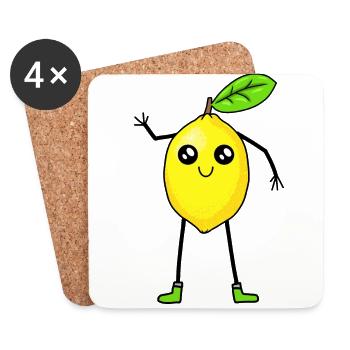 Lemon Lemon Fruit Fruits Vitamins - Coasters (set of 4) - white - Front