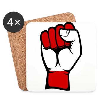 Poing du drapeau de l’Autriche - Dessous de verre (lot de 4) - blanc - Devant