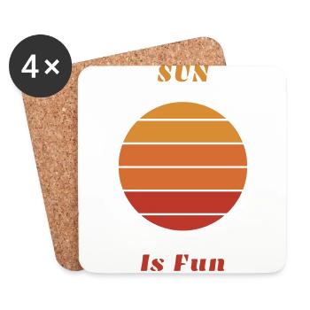 Sun is fun - Coasters (set of 4) - white - Front