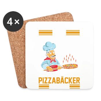 Pizzabäcker Italienisches Restaurant Geschenk - Untersetzer (4er-Set) - Weiß - Vorne