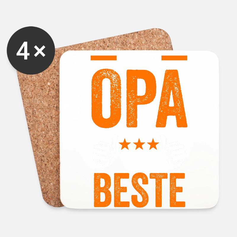 Bester Opa - Untersetzer (4er-Set) - Weiß