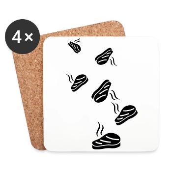 Steak icon Silhouette - Untersetzer (4er-Set) - Weiß - Vorne