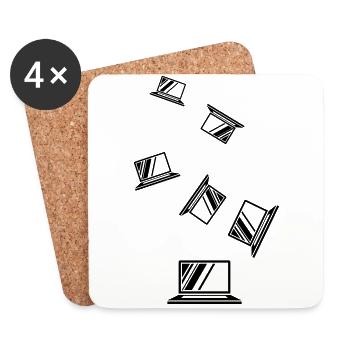 Laptop Symbol - Untersetzer (4er-Set) - Weiß - Vorne