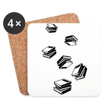 Lire des livres - Dessous de verre (lot de 4) - blanc - Devant
