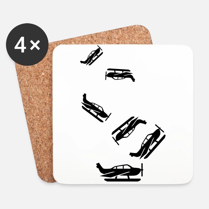 Flugzeug symbol - Untersetzer (4er-Set) - Weiß