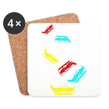 Airplane symbol - Coasters (set of 4) - white - Front
