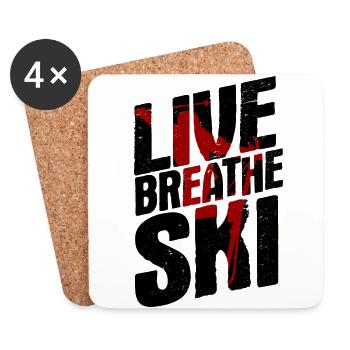 Skiurlaub Spruch Für Ski Skifahrer - Untersetzer (4er-Set) - Weiß - Vorne