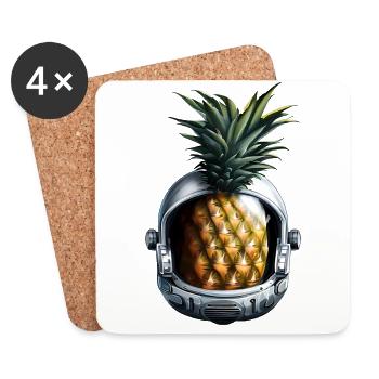 Ananas Astronaut - Untersetzer (4er-Set) - Weiß - Vorne