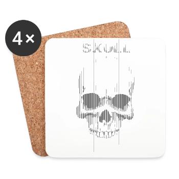 The skull in black - Coasters (set of 4) - white - Front