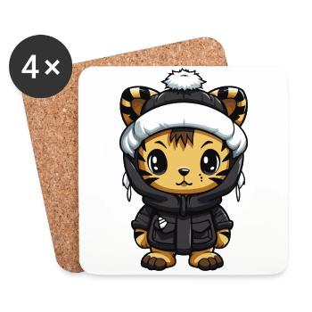 Bande dessinée Tiger Winter - Dessous de verre (lot de 4) - blanc - Devant