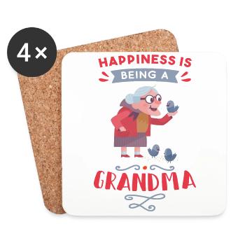 Grandchildren grandmother birthday gift saying granny - Coasters (set of 4) - white - Front