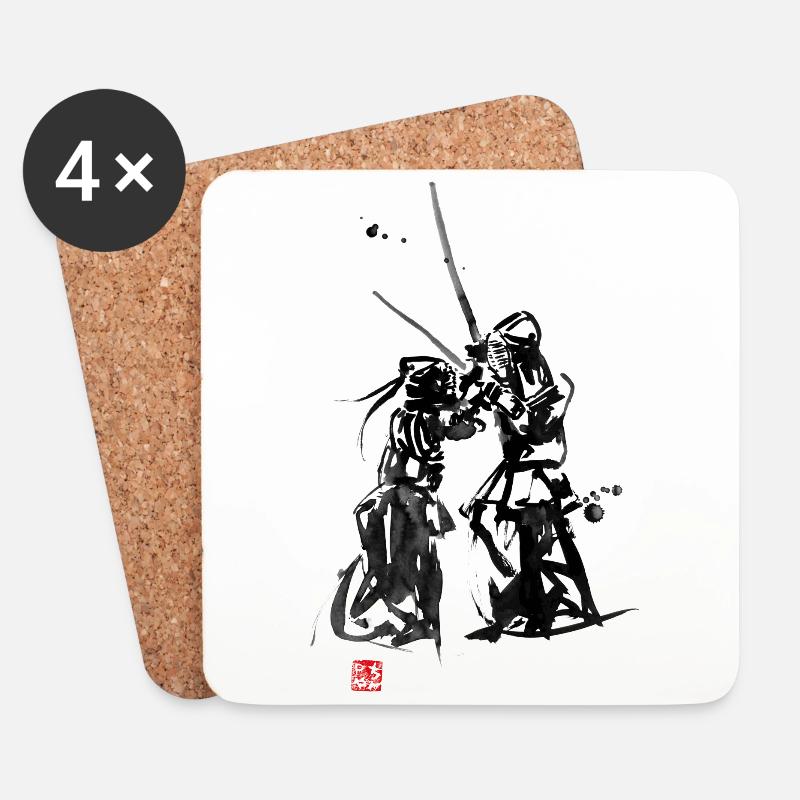 Kendo, eine Kampfkunst aus Japan - Untersetzer (4er-Set) - Weiß