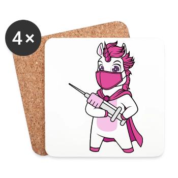 Vaccinated Vaccination Immunicorn Unicorn - Coasters (set of 4) - white - Front