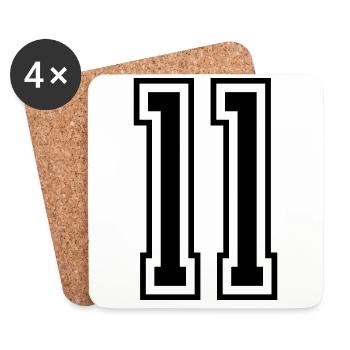 11 Number number - Coasters (set of 4) - white - Front