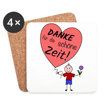 Danke für die schöne Zeit ! - Untersetzer (4er-Set) - Weiß - Vorne