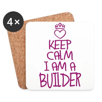 Keep Calm Construction Worker Cool Construction Worker Gift - Coasters (set of 4) - white - Front