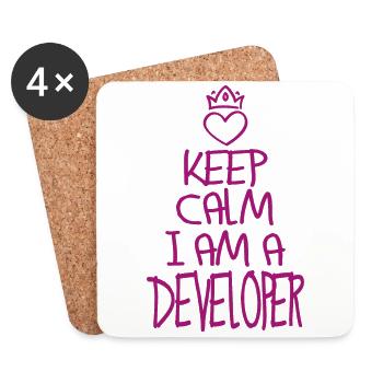 Keep Calm Software Developer Cool Gift - Coasters (set of 4) - white - Front