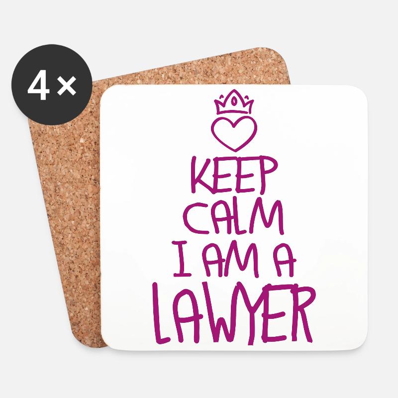 Keep Calm Anwalt cool Anwalt Geschenk - Untersetzer (4er-Set) - Weiß