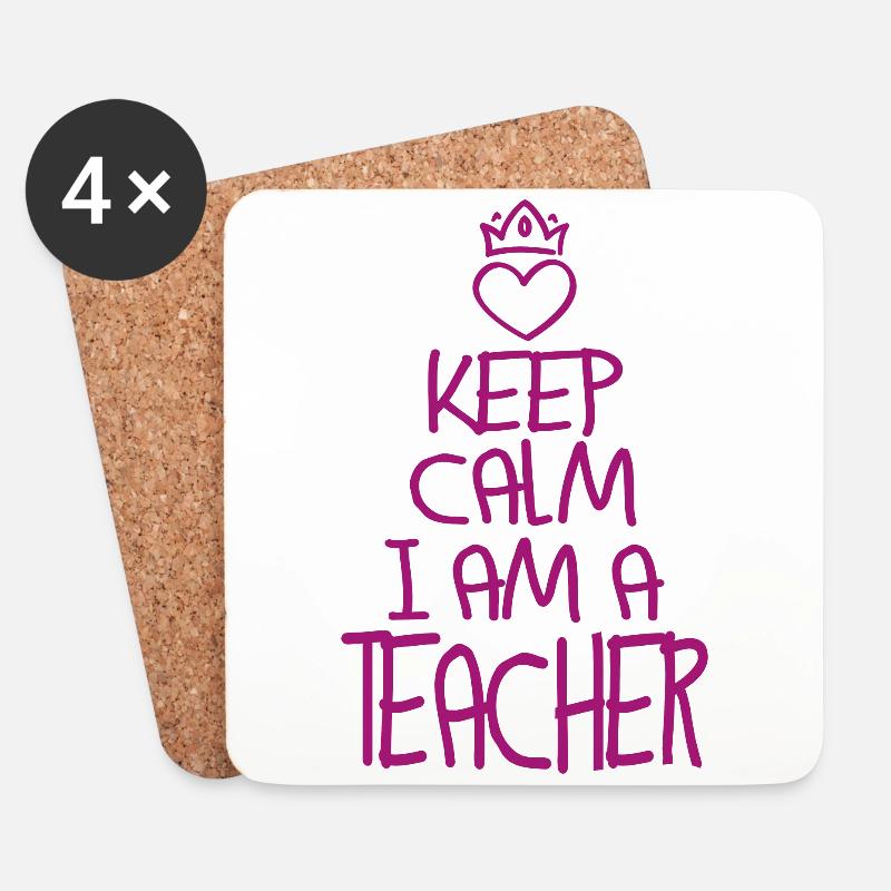 Keep Calm Lehrer cool Lehrer Geschenk - Untersetzer (4er-Set) - Weiß