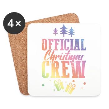 Équipage de Noël - Dessous de verre (lot de 4) - blanc - Devant