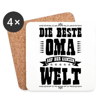 Beste Oma der Welt - Untersetzer (4er-Set) - Weiß - Vorne