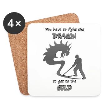 Vous devez combattre le Dragon pour atteindre l’Or - Dessous de verre (lot de 4) - blanc - Devant