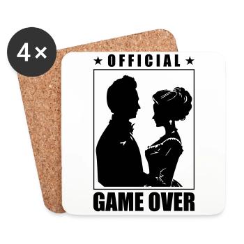 Jeu de couple de mariage sur le couple de mariage Jga - Dessous de verre (lot de 4) - blanc - Devant