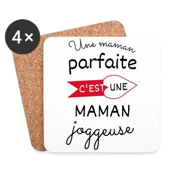 Une maman parfaite c est une maman joggeuse - Dessous de verre (lot de 4) - blanc - Devant