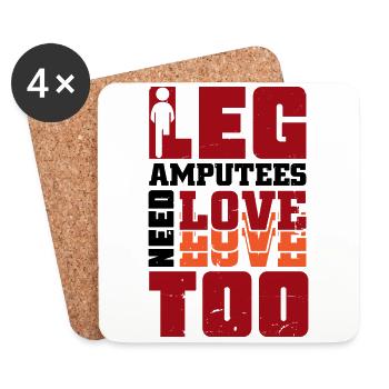 Leg Amputees need love too - Untersetzer (4er-Set) - Weiß - Vorne