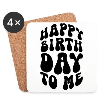 JOYEUX ANNIVERSAIRE À MOI - Dessous de verre (lot de 4) - blanc - Devant