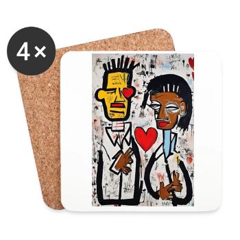 Bright Urban Love" - Coasters (set of 4) - white - Front