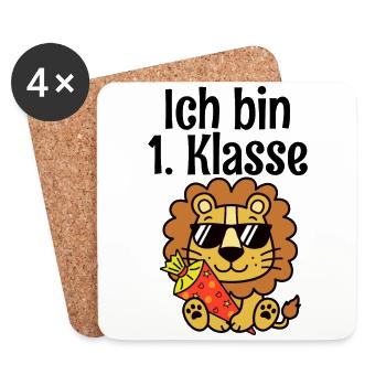 Ich bin 1 Klasse Löwe - Untersetzer (4er-Set) - Weiß - Vorne